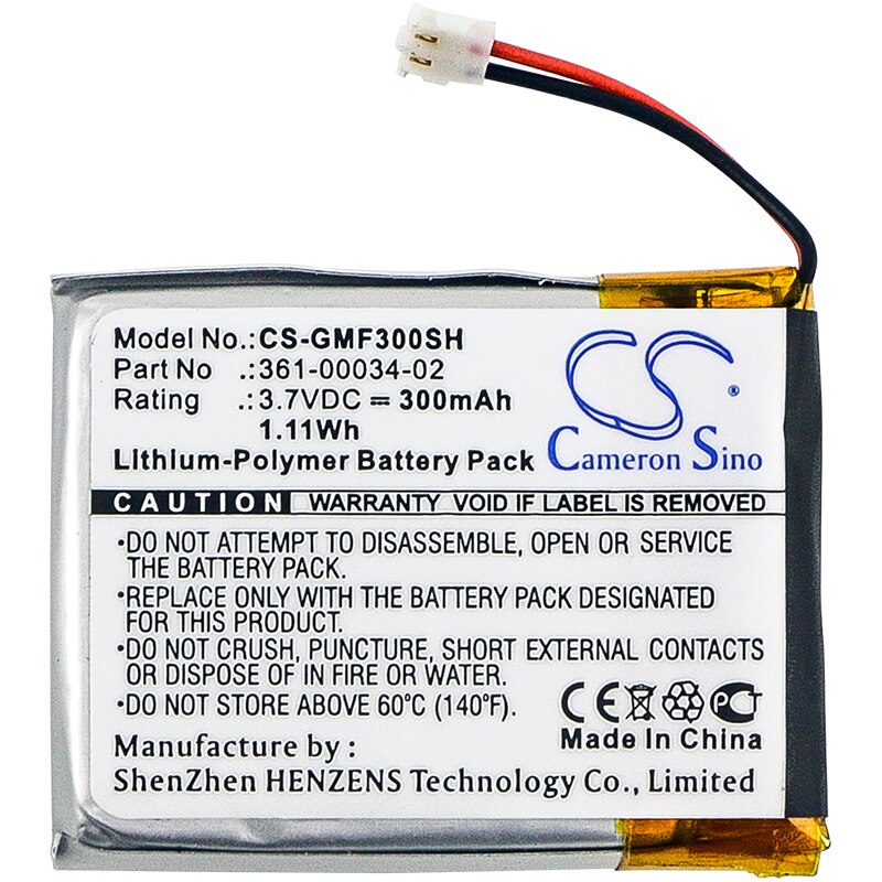 Cameron sino/allccx 300 mah smartwatch batterij 361-00034-02 voor garmin fenix 3,  fenix 3 hr
