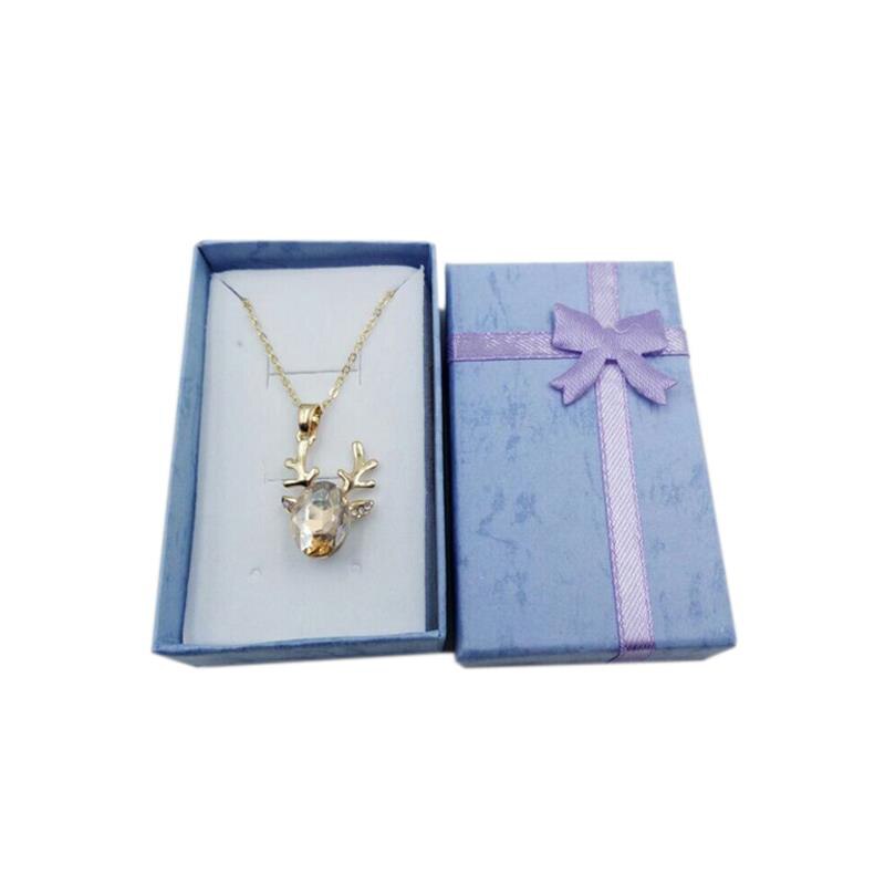 19 kolorów pudełko na pierścionek kolczyk opakowanie Case śliczne wstążki papierowe naszyjnik Wedding Stud Organizer biżuterii przechowywanie prezent Caja Expositor: Purple5X8CM
