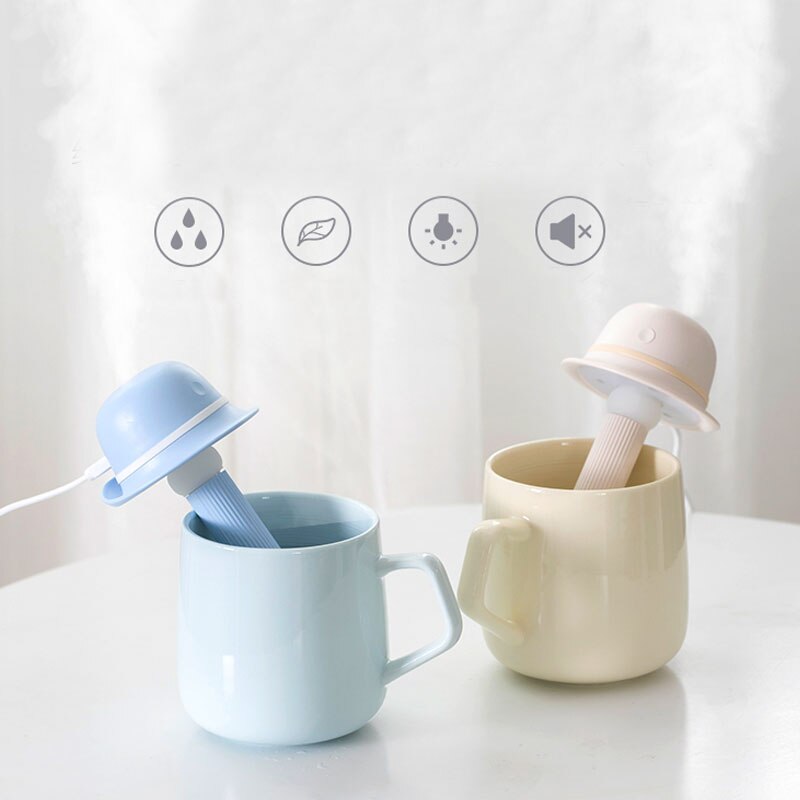 Hat Humidifier Mini Ultrasonic Humidifiers Led Night Light Aroma Essential Oil Diffuser USB Fogger Car Air freshener