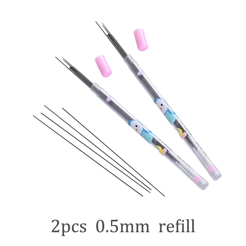 Automatic Pencil 0.5/0.7mm Drawing Writing Mechanical Pen Pencil Lead Office School Supplies Ultralight: 2pcs 0.5 refill