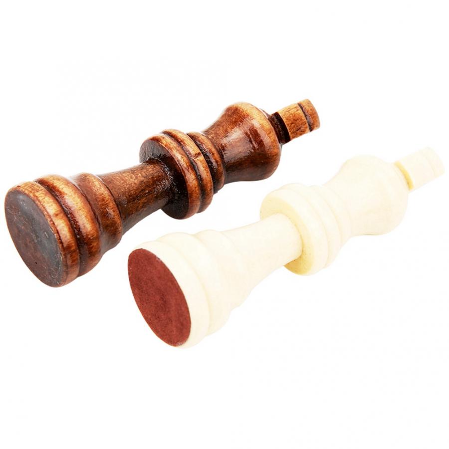 Foldable 32pcs Wooden International Chess Game Set Wood Pieces Without Chessboard Interactive Toy Entertainment Chess Game