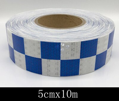5cmx10m Square Traffic safety Self Adhesive Sticker Safety Reflective Tape for Truck: blue white