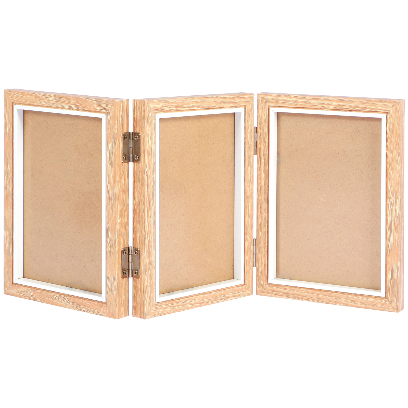 Double/Triple Photo Frame 180° Foldable Hinged Picture Frame Stand Vertically on Desktop Photo Frame with Glass Front Black