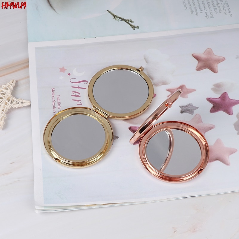 1PC Mini Double Side Mirro Women Ladies Make Up Mirror Cosmetic Folding Compact Pocket With Makeup Tool Nice