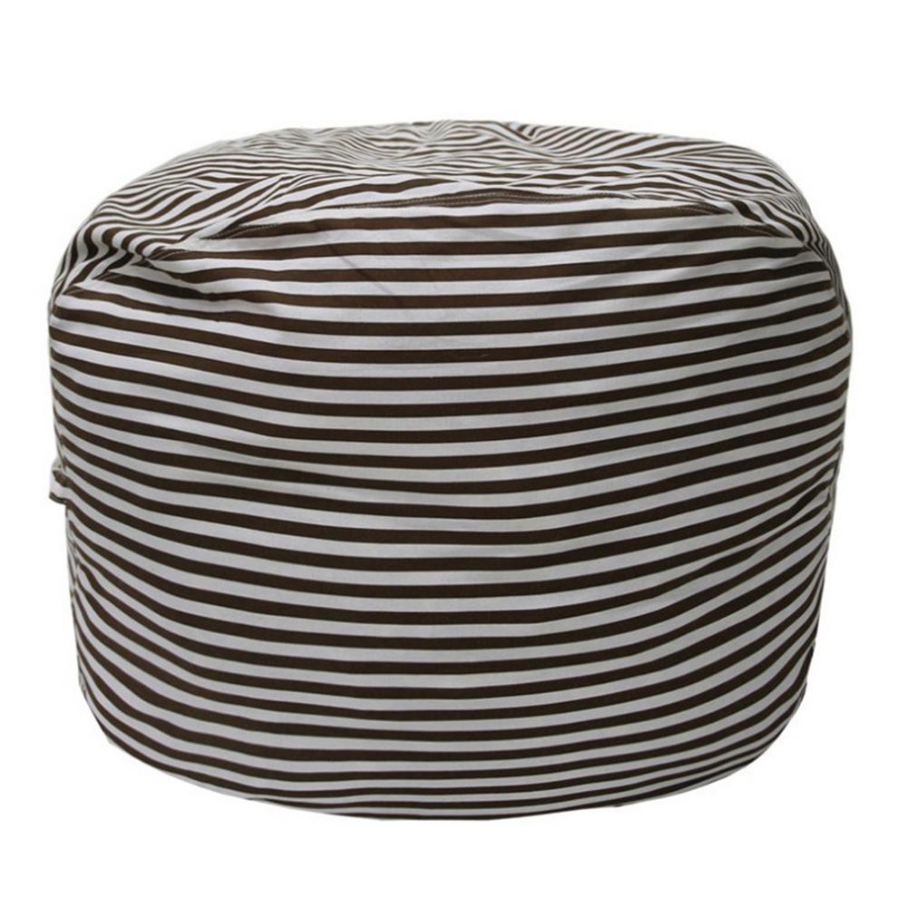 Canapé de sac de haricot de toile de grande capacité pour la chaise de sac de haricot d'enfants sans remplissage jouets en peluche sac de rangement de vêtements mous: Brown