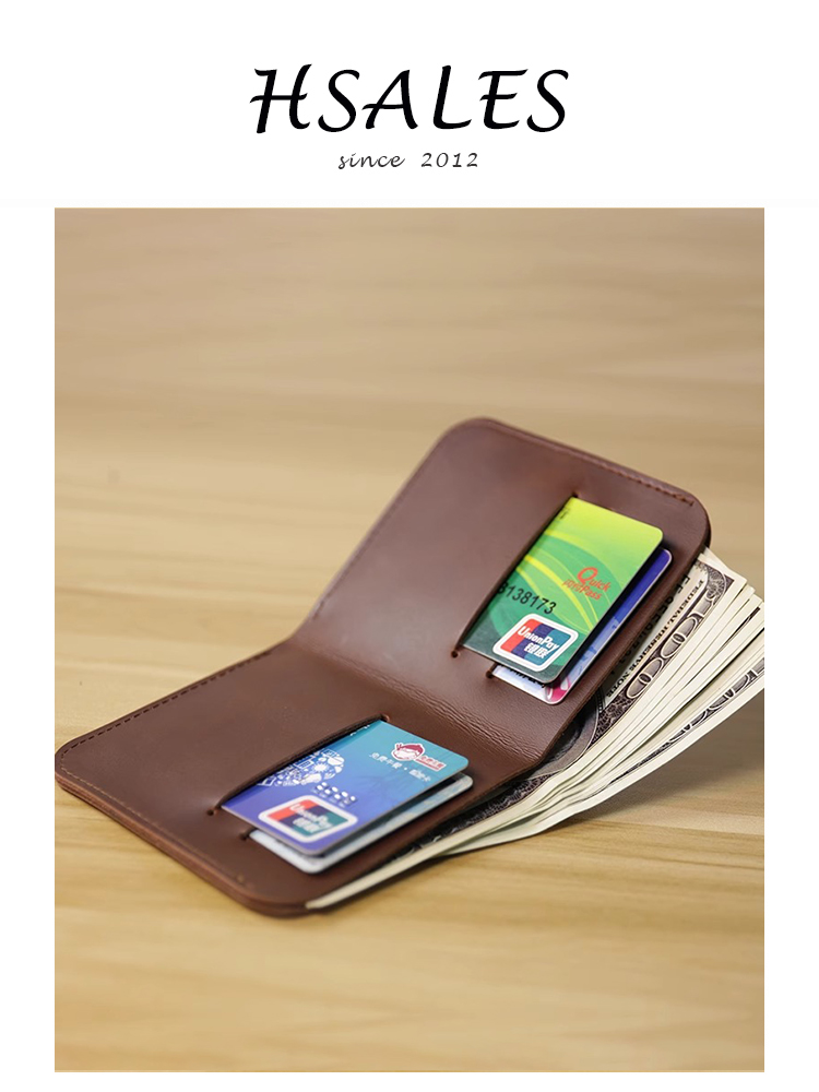 Männer retro Kurze Brieftasche Ultra-dünne Jahrgang Kleine Geldbörse Teilt Leder Kreditkarte Halfter Männlich Schlank Hochwertige Geld Tasche