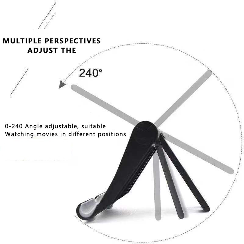 Universeller handy-tischhalter mit 240 -fach verstellbarem ständer, faltbar, rutschfest und in verschiedenen farben erhältlich