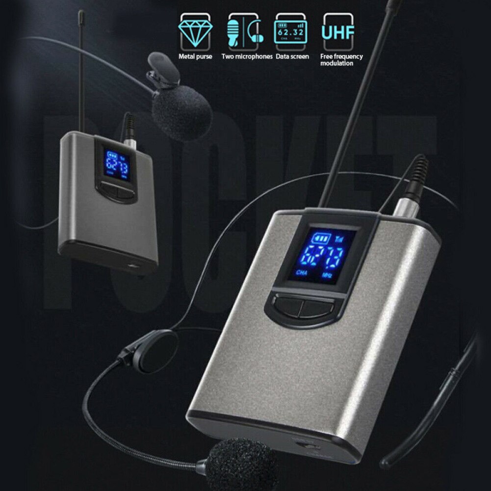 Hands Free Wireless Microphone Speech Public Speaking Teaching Lapel Headset Receiver Transmitter UHF Mini Portable