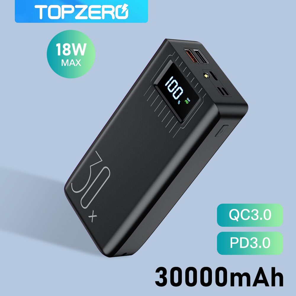 Banco de potência 30000 mah tipo c pd carregamento rápido powerbank 30000 mah portátil carregador de bateria externa para iphone 12 xiaomi poverbank