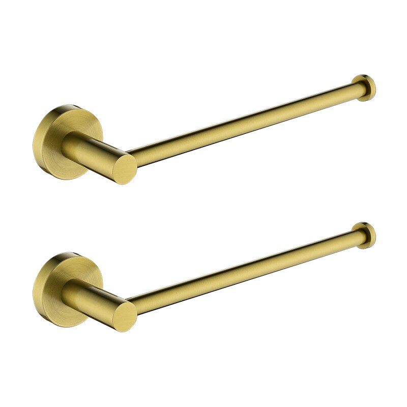 Luxus Gebürstet Gold Handtuch Ring Edelstahl Handtuch Halfter Zauberstab Handtuch Regal Gestell Schlecht Zubehör: 2Stck