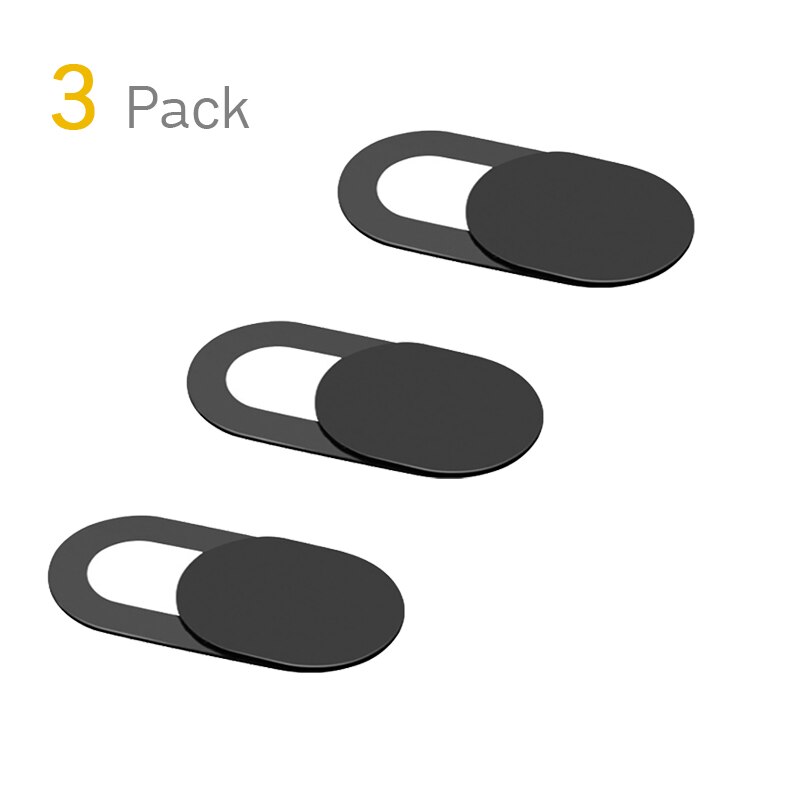 Universal WebCam Cover Shutter Magnet Slider Plastic Antispy Camera Cover For Laptop iPad PC Mac Privacy Camera Sticker Slider: webcam black 3pcs