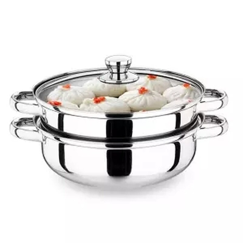 Vaporera de acero inoxidable para sopa, olla al vapor gruesa, engrosamiento doble, jaula grande, cajón de vapor, olla de sopa Binaural para el hogar