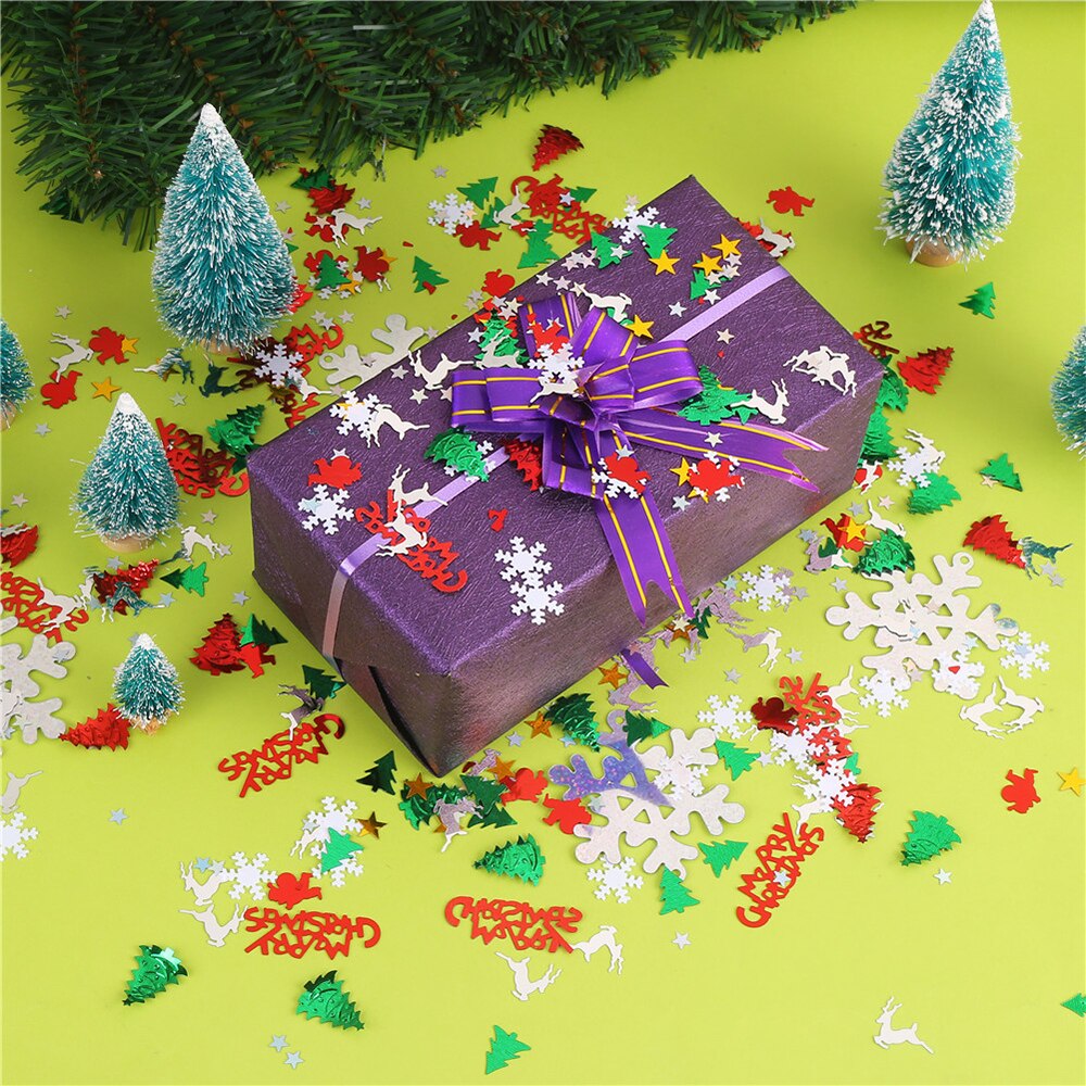 Confettis de noël arbre de noël, flocon de neige, bonhomme de neige, cerf, paillettes, pour joyeux noël, nouvel an, fournitures de fête