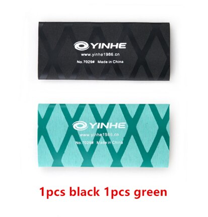 YINHE-Cinta de mango para raqueta de tenis de mesa, juego de ping pong Termocontraíble, empuñaduras de murciélago, banda para el sudor, n. ° 7029, 2 unidades: 1 black and 1 green