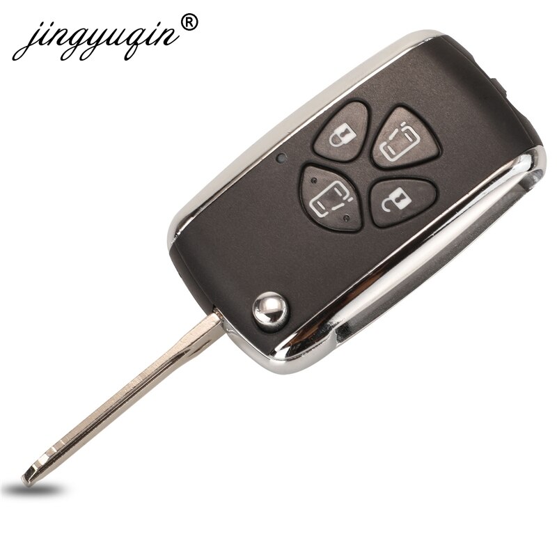 Jingyuqin-étui pour clé télécommande à 2/3/4 boutons, pour voiture Toyota Avlon Crown, Corolla, Camry, RAV4, Reiz, Yaris, Prado, coque Toy43