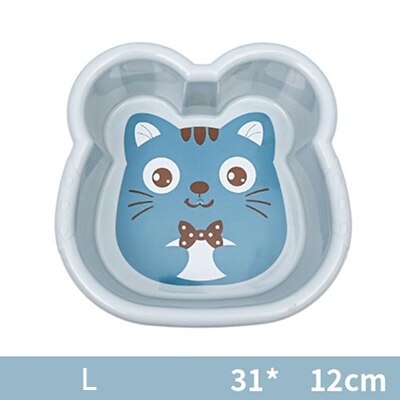 1pc håndvask plastik bassin sød tegneserie babyvask badekar nyfødt spædbarn vask ansigt fod røv badekar babyvask 10300e: L-blå