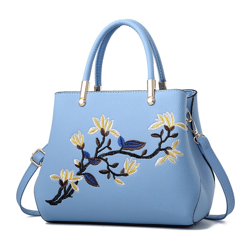 Bellishly Dame Bloemen Patroon Modis Handtassen Damesmode Torebki Takken Tassen Schouder Messenger Pack Vrouwelijke Louis Sac: light blue