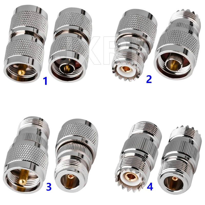 JXRF SMA BNC UHF To SMA SMB MCX MMCX BNC TNC UHF N F Type SO239 PL259 RF Coaxial coax Adapter Connector combination 4 piece: Yellow