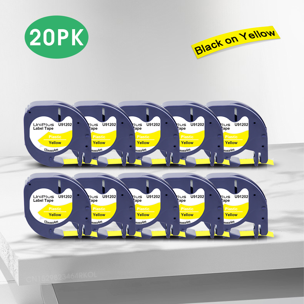 10/20 Stück kompatibles Dymo Letratag-Klebeband Dymo 91201 12267 91202 91200, weißes transparentes Etikett für Dymo Letratag-Drucker LT100H 200B: green