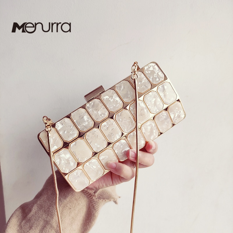 Women Evening Bag Acrylic Marble Handbags Glitter Party Clutch Luxury Square Party Wedding Bags Casual Vintage Box Clutch