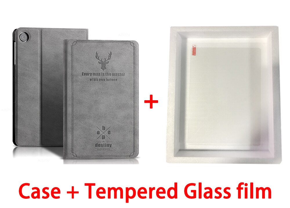 Funda para Huawei Matepad T10S, AGS3-L09 de 10,1 pulgadas, AGS3-W09, Ultra delgada, de cuero Pu, para Matepad T10, AGR-L09, W09: gary-Tempered film / Matepad T10S