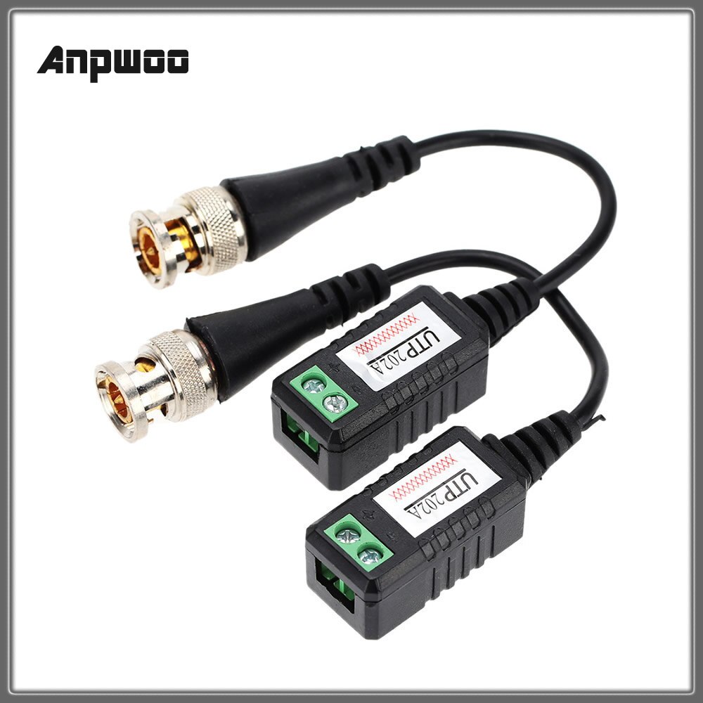 2pcs High Definition AHD HD CVI HDTVI BNC To UTP Cat5 Video Balun Passive Transceivers Adapter Transmitter 300m LCC ESCAM 202A
