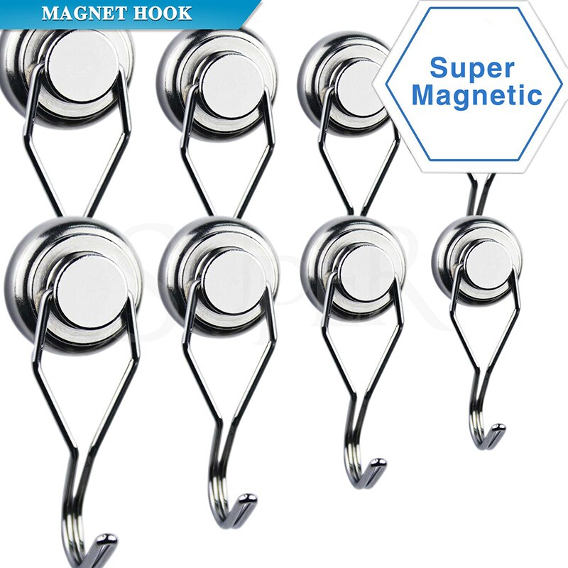 1 Pc 360 ° Roterende Sterke Magneet Haken Magnetische Haken, sterke Neodymium Magneet Haak Voor Thuis Keuken Kantoor En Garage Multi Magneet