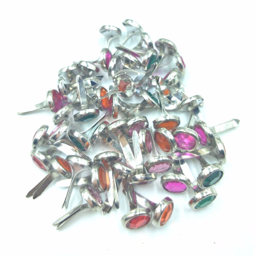 50 st metallbrickor scrapbooking utsmyckning dekorativa brads gör-det-själv hantverk strass smycken göra fynd 8.5*15mm