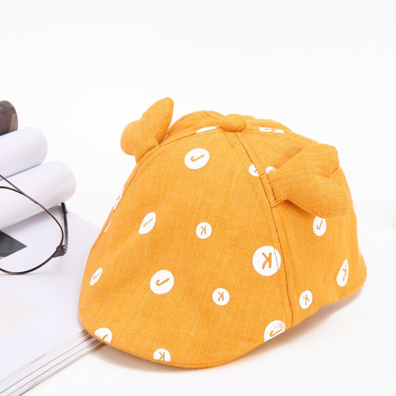 Cute Baby Beret Hat Letter Print Baby Girl Boy Autumn Winter Hat For Kids Children Infant Toddler Baseball Sun Cap Bonnet Enfant: yellow