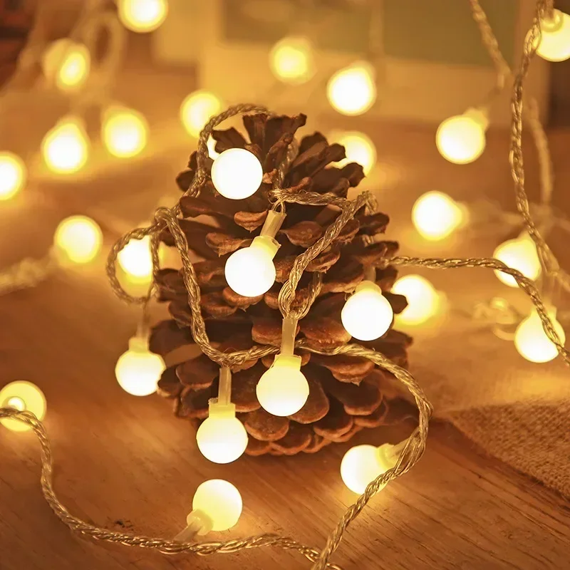 Guirnalda de luces LED con enchufe europeo de 3M-22M, guirnalda de luces para exteriores, lámpara de boda, jardín, luces de hadas, decoración de Navidad y Año