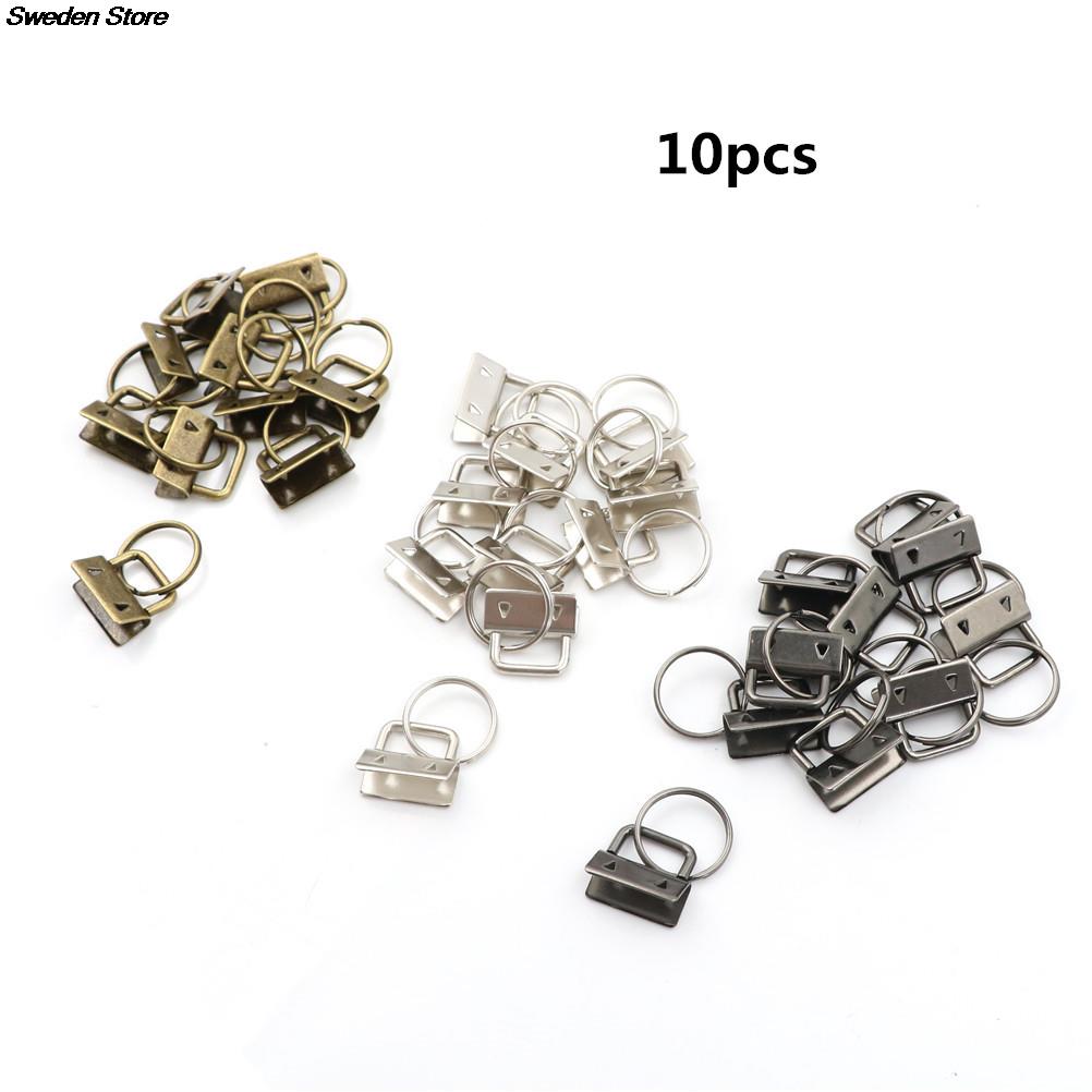 10Pcs Key Fob 25mm Keychain Split Ring For Wrist Wristlets Cotton Tail Clip Hardware Accessories