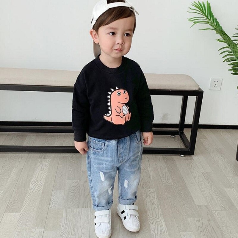 Jean taille élastique avec trou pour enfant, pantalon pour bébé garçon de 2 à 7 ans, nouveauté printemps automne