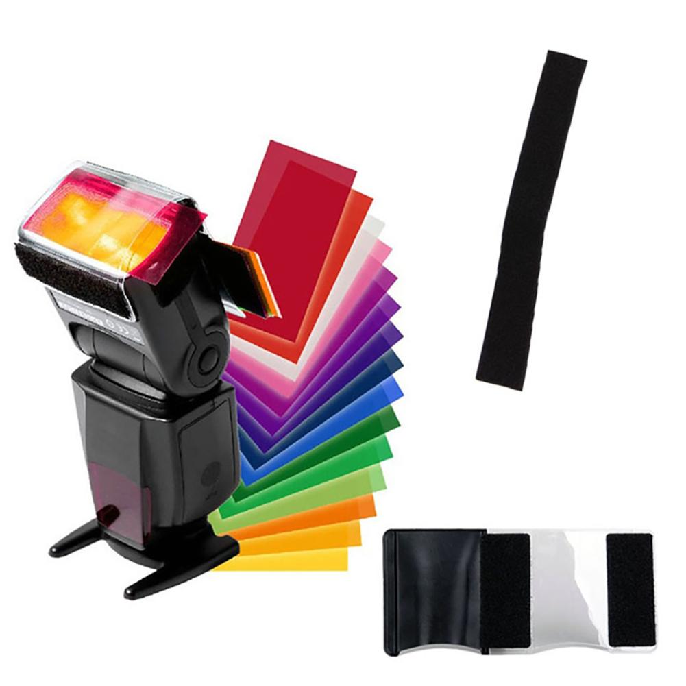 Caméra 10X8cm 12 couleurs paquet de feuille de Gel Transparent couleur Correction lumière Gel filtre carte pour photographie lampes de poche