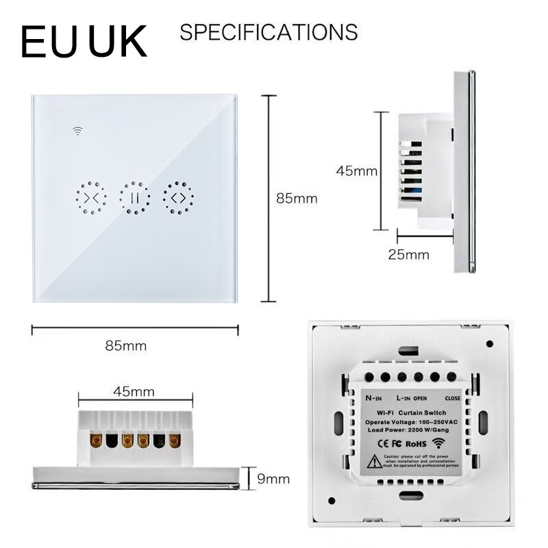 Smart Home WiFi Electric Touch Blinds Curtain Switch Ewelink APP Voice Control: 02