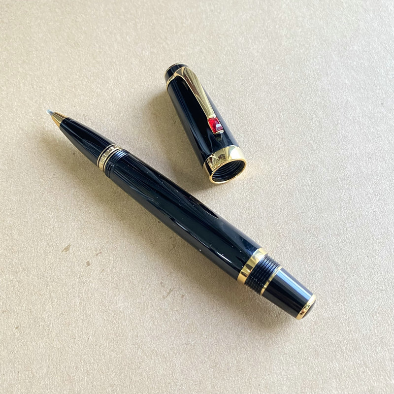 Bolígrafo MB bohemio para escritura de negocios, bolígrafos estilográficos de resina negra con Clip de cristal, suministros de oficina: Mezcla de color