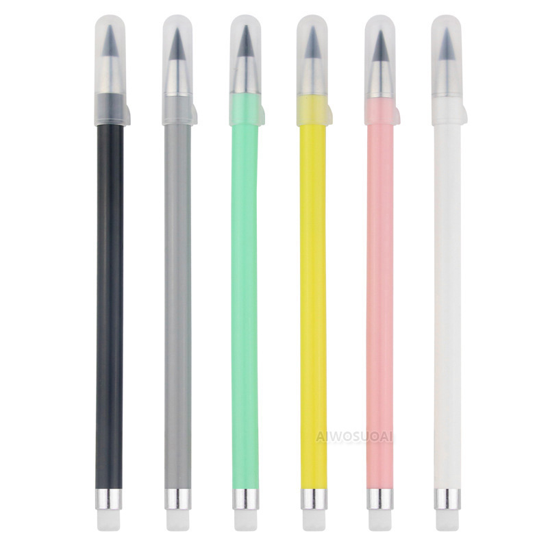 6 unids/set lápiz sin tinta escritura ilimitada sin tinta HB pluma herramienta de pintura para bocetos escuela suministros de oficina para papelería para niños: Azul cielo