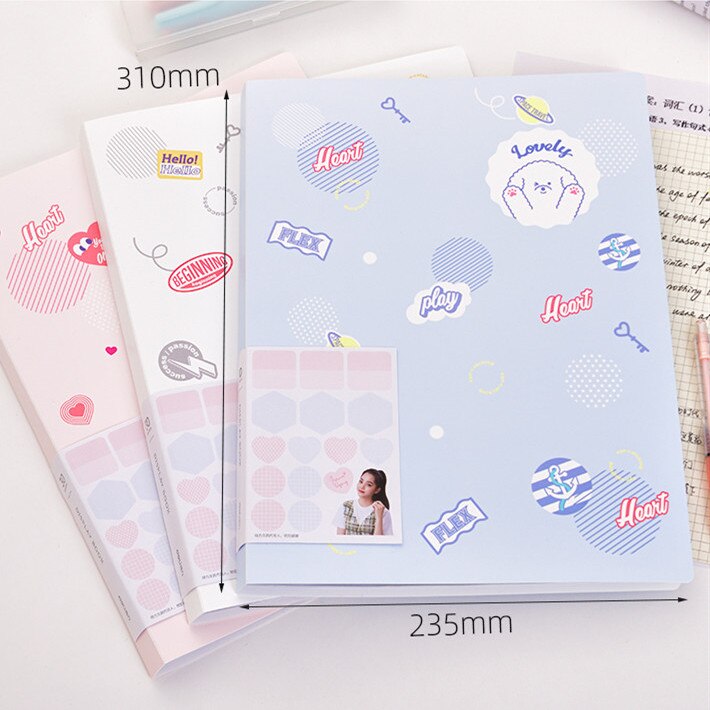 Minkys 30/40/60 página a4 arquivo pasta organizador saco de arquivo de documentos pasta de exibição protetora livro escola escritório papelaria