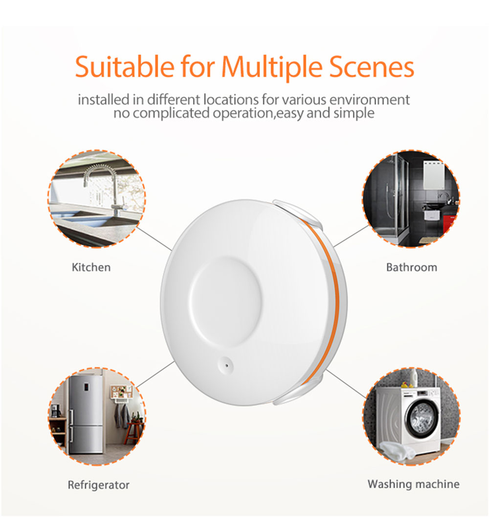 Smart Home Water Leakage Sensor Alarm System Tuya Wifi Zigbee Protection Against Water Leaks works with Alexa