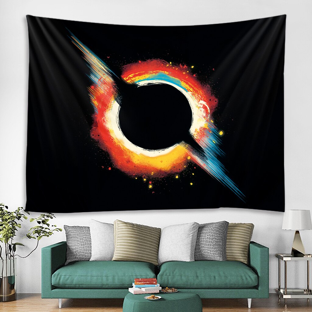 Naturskön gobeläng vägghängande naturlandskap gobeläng mandala himmel himmelskt tyg konst matta hem sovrum inredning: Fluorescerande orange