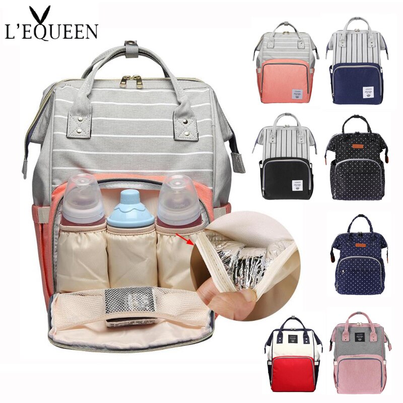 LEQUEEN Brand Baby Diaper Mummy Bags Large Capacity Maternity Nursing Diaper Bags infant Nappy changing bag Backpack Baby Care