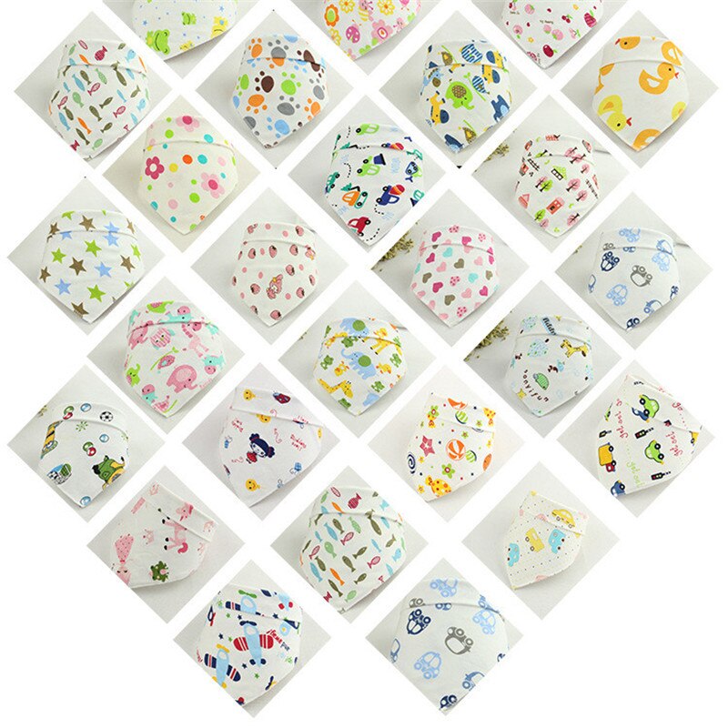 3Pcs Slabbers Driehoek Dubbele Lagen Katoen Baberos Stripfiguur Animal Print Baby Bandana Slabbetjes Dribble Slabbetjes