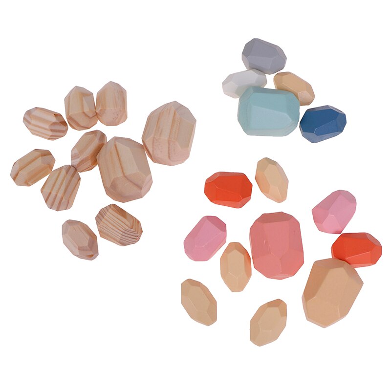 Kinderen Houten Gekleurde Steen Jenga Bouwsteen Educatief Speelgoed Creatieve Nordic Stijl Stapelen Spel Regenboog Houten Speelgoed ~