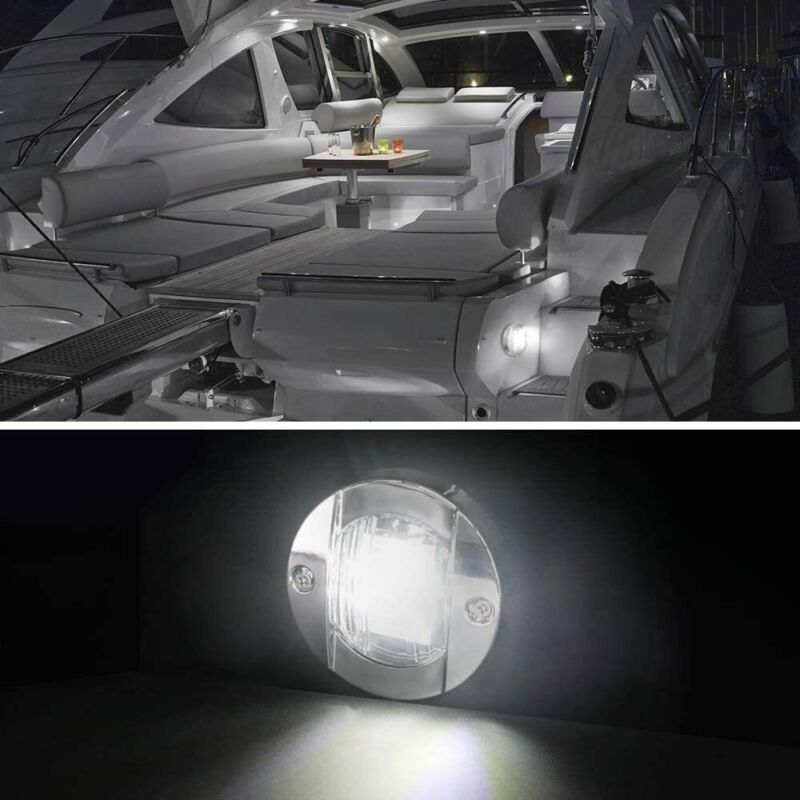 4x 3 " rund marinebåt ledet hyttedekk gangvei kupelys hvitt akterlys 6-2835- smd abs plastbåt ledet akterlys