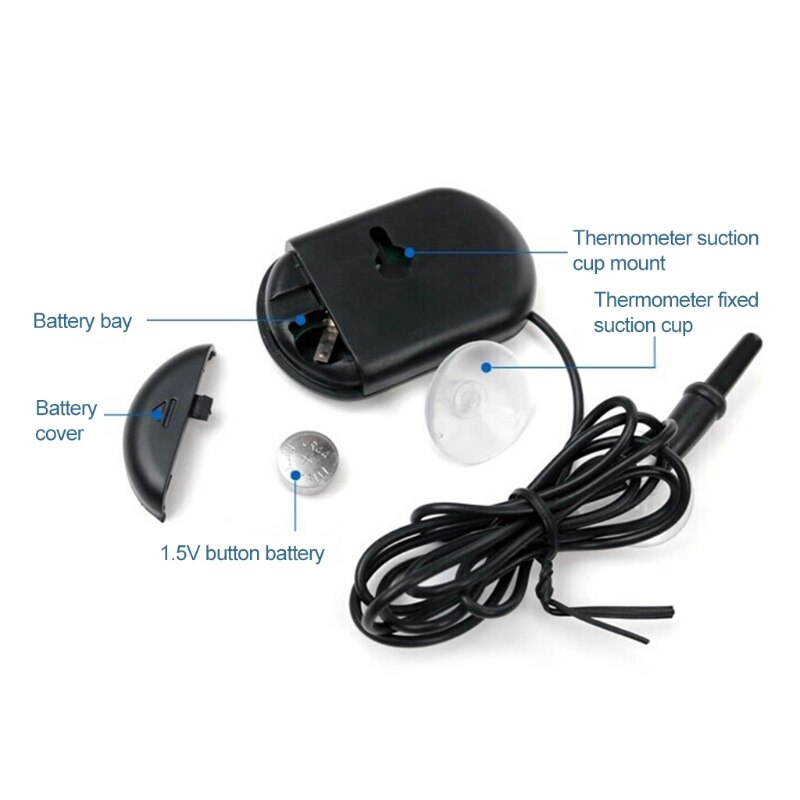 1 Pack Aquarium thermograph Reptilethermograph Fish Tank thermograph Digital thermograph Terrarium Water Temperature Test 7XEA