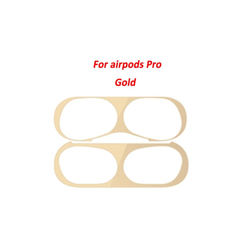 Para los airpods de Apple Pro 1 2 polvo de metal guardia etiqueta escudo film a prueba de polvo para airpod auriculares accesorios tierra de protección: airpod pro gold