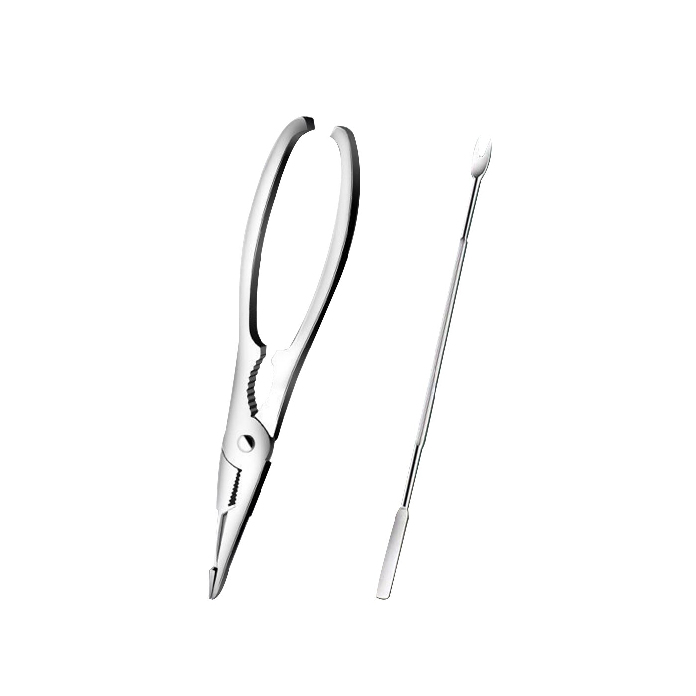 Seafood Tool Set Stainless Steel Crab Tool Durable Practical Lobster Crab Claw Cracker Leg Fork Picks Spoons Kitchen Accessories: 2pcs