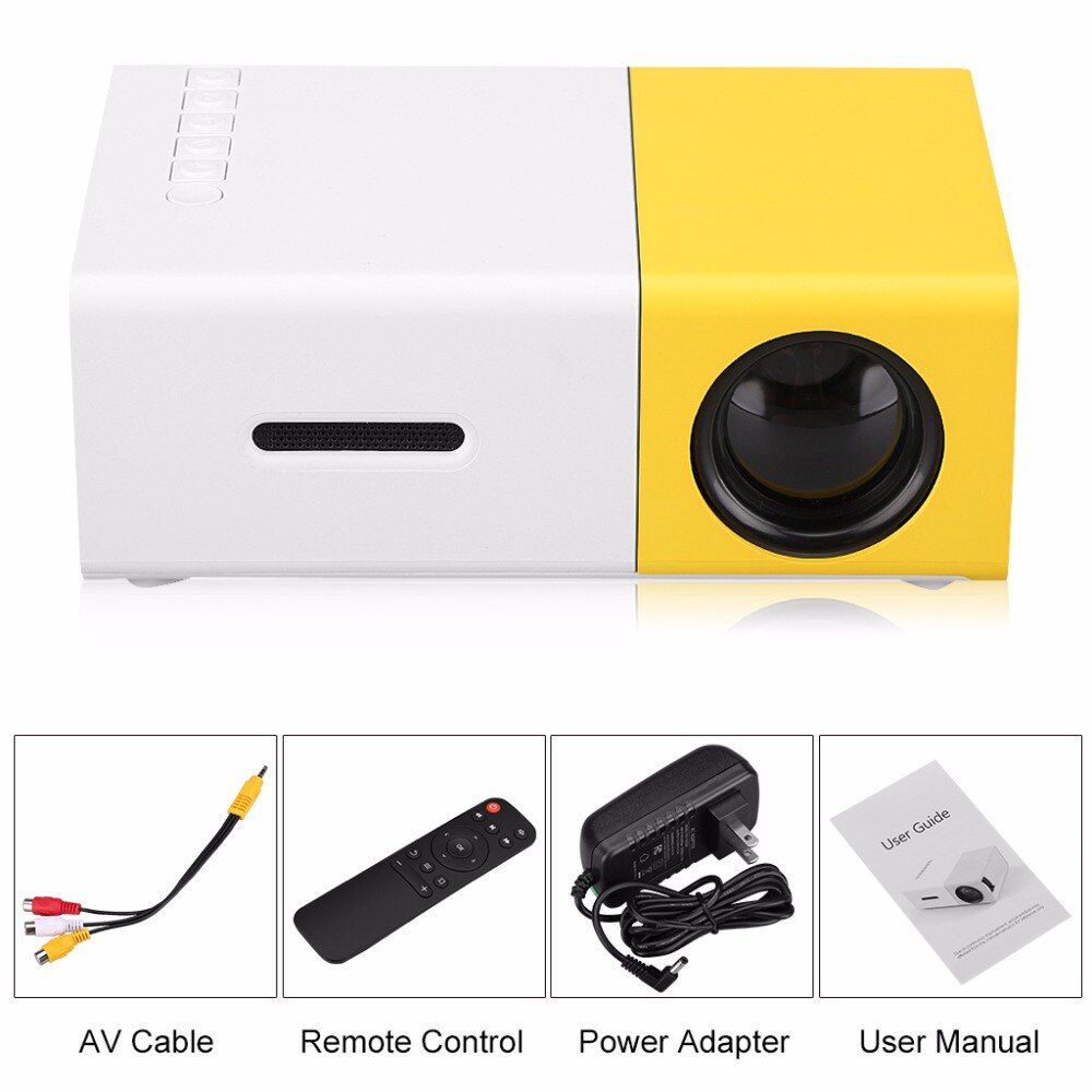 El más Mini YG300 Proyector LCD 400-600 lúmenes 320x240 píxeles de Audio de 3,5mm/HDMI/USB/SD/entradas medios Proyector/Beamer