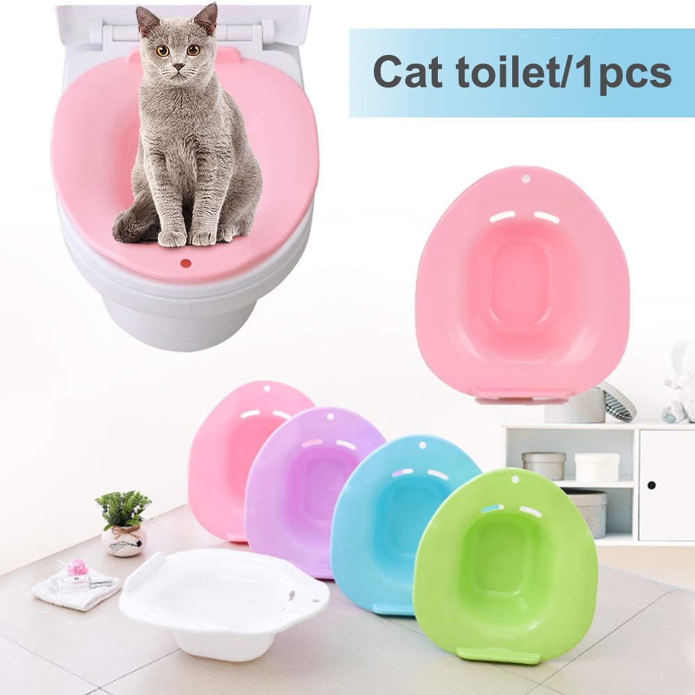 Plast giftfri rengöring husdjur katt toalett bärbar solid katt potta fack husdjur toalett träningssats verktyg för katt liten hund