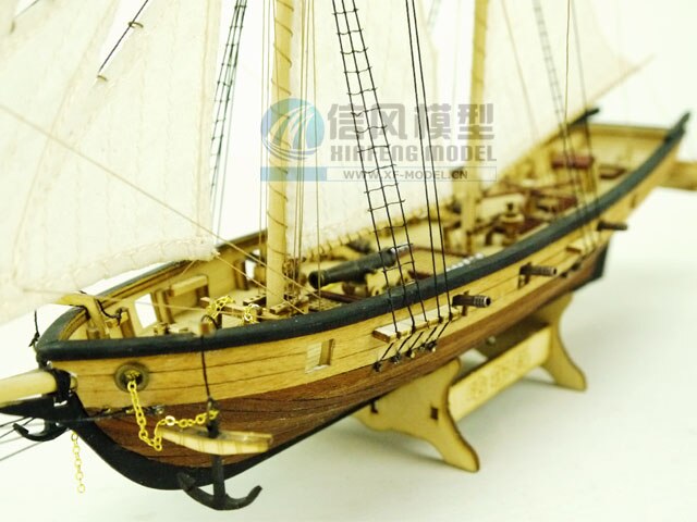 SONGJI Model Sailboat Kit - 1:100 Scale Classic Wooden Sailing Ship - Model Building Set