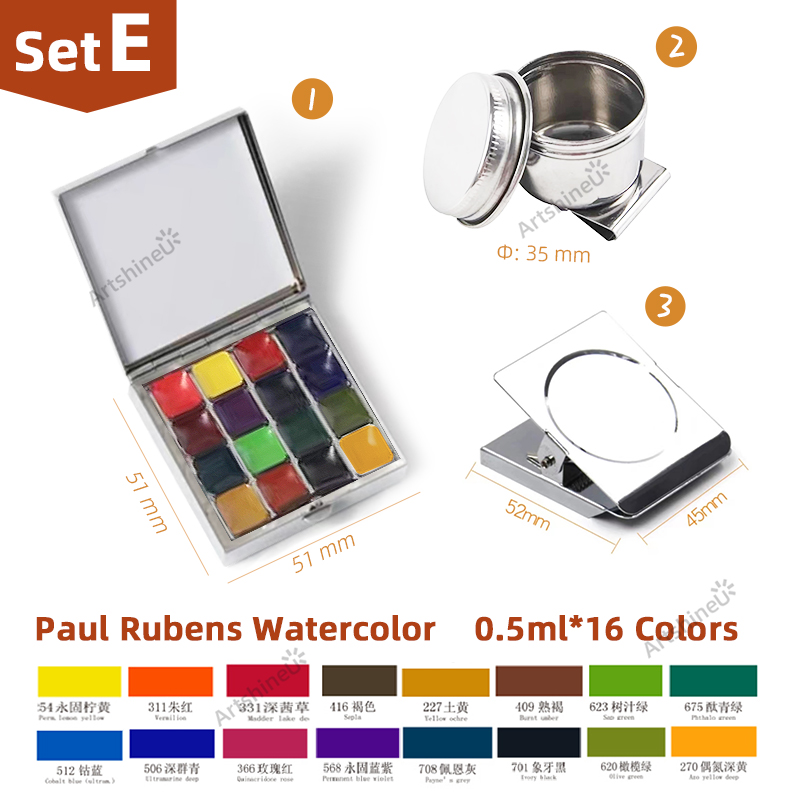 Przenośny podróżny zestaw farb akwarelowych mini 10/12/16 siatki puste pudełko dozownik pigmentu paleta zacisk magnetyczny czajnik dla artystów